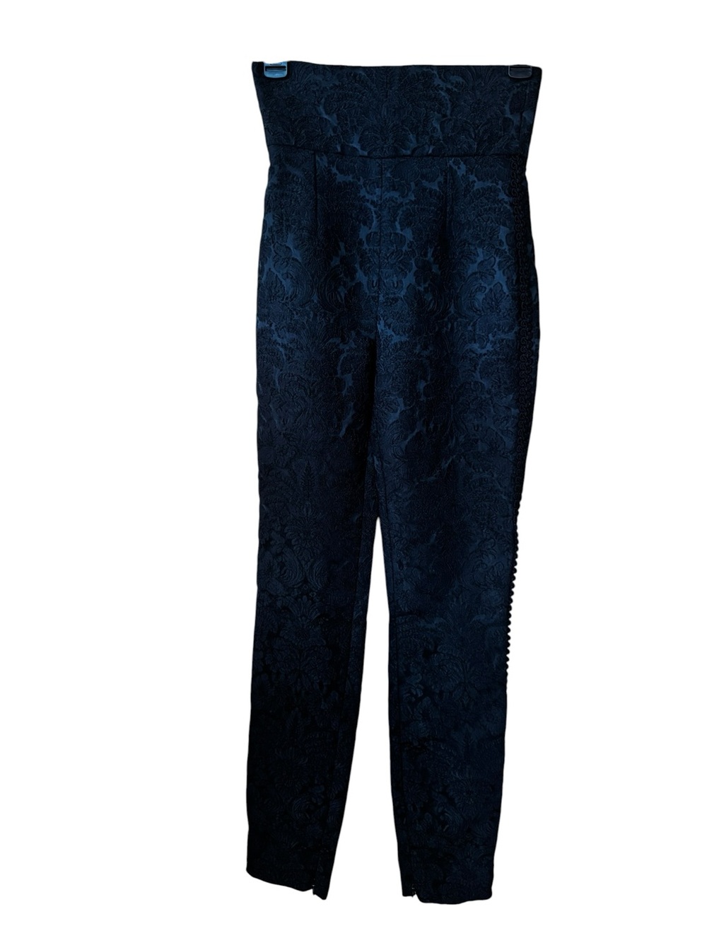 Dolce & Gabbana Black Jacquard High Waist Pants IT 36 XS Made in Italy